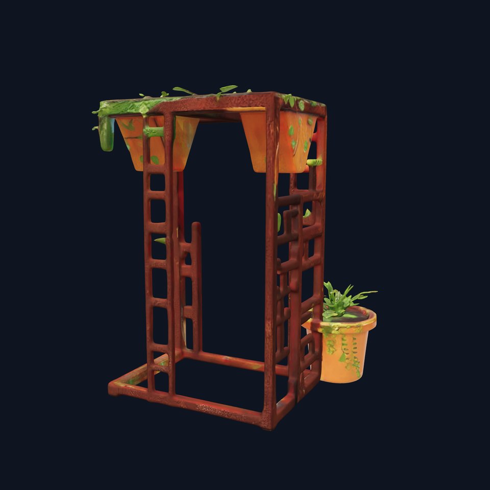 Rustic Metal Plant Stand Model Pack